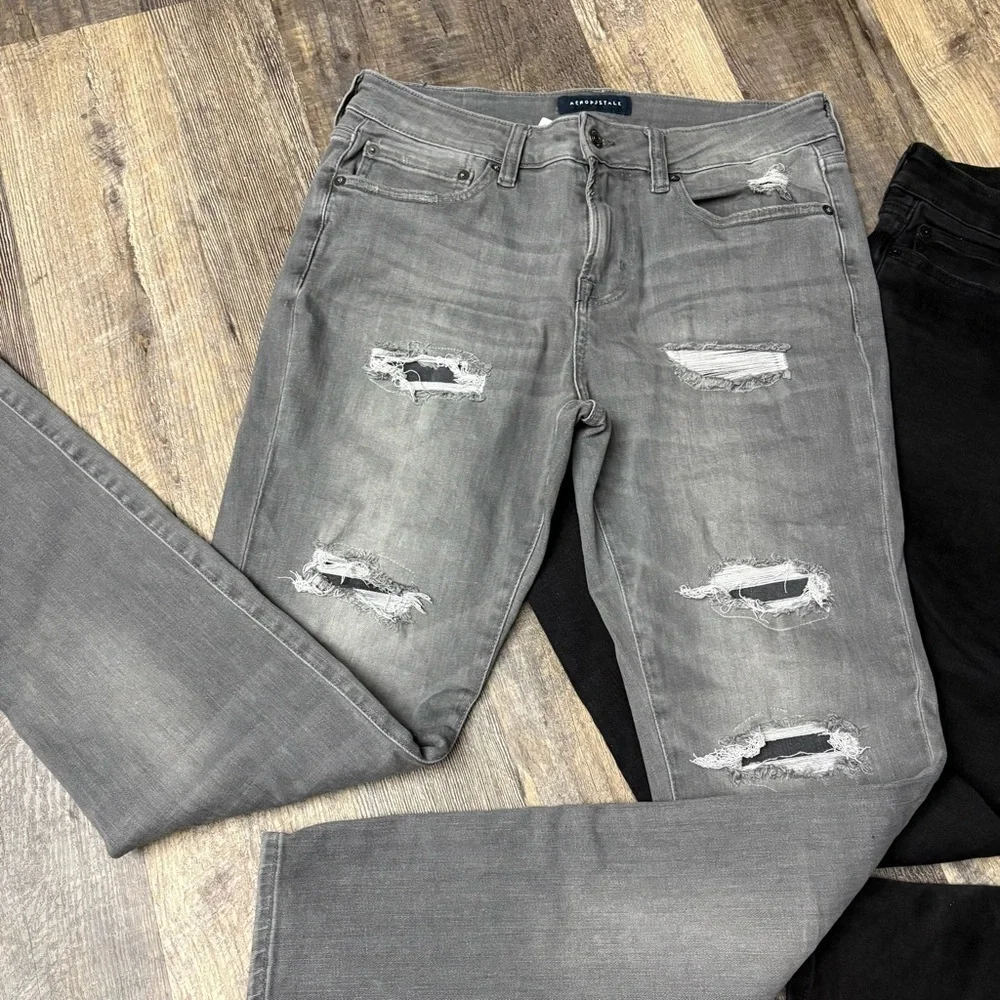 Aeropostle men’s skinny jeans 31/32 black and gray